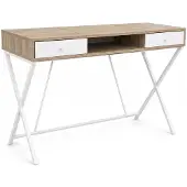 Hobby Hall Tietokonepöytä Crossline, 120x50x80,5 cm, ruskea/valkoinen
