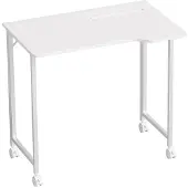 Hobby Hall Työpöytä kokoontaitettava, kulmapöytä, 80 × 52 cm, tablettipidikkeellä, valkoinen
