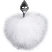 Easytoys Fetish Collection Bunny NO1 - metallinen anustappi pupunhännällä (hopea-valkoinen)