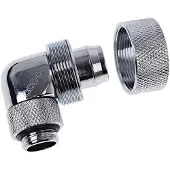 Alphacool 19/13mm Eiszapfen ruuviliitin, 90° kulma, G1/4, hopea