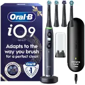 Oral-B iO9 sähköhammasharja, giftset, musta, 4 vaihtoharjaa, matkakotelo