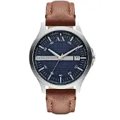 Armani Exchange Analoginen kello tummansininen / ruskea / hopea