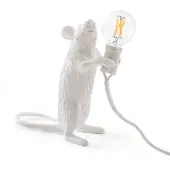 Seletti Hiirilamppu LED-koristelamppu USB pystyssä valkoinen Mouse Lamp Valentine, Valkoinen/opaali, Olohuone/ruokailutila, Synteettinen materiaali, Design