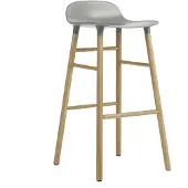 Normann Copenhagen Form baarituoli, 75 cm, harmaa - tammi
