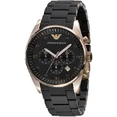 Emporio Armani Emporio AR5905 Miesten teräsmerkki musta soittaa kvartsi katsella
