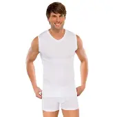 Schiesser White Tank Top - Long Life Cotton - White - L