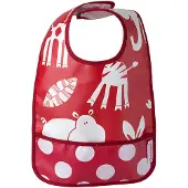 Bambino Easy Wipe Bib Grey/Pink