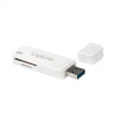 Logilink CR0034A, MicroSD (TransFlash), MicroSDHC, MicroSDXC, SD, SDHC, SDXC, Valkoinen, 5000 Mbit/s, USB 3.2 Gen 1 (3.1 Gen 1), 75 mm, 120 mm