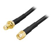 Deltaco Antenna cable, RP-SMA male - RP-SMA female, 10m