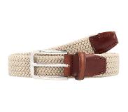 HUGO BOSS Woven-elastic belt with leather trims