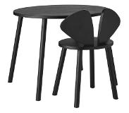 Nofred Mouse koulusetti, pöytä 58 cm, tuoli 40 cm, musta