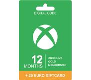 Microsoft Xbox Live Gold 12 kk + 25 Euro