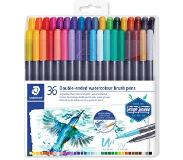 Staedtler Marsgraphic Duo - twin-tip brush pen - assorted water colours (pack of 36)