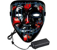 No name El Wire Purge 2 Led Mask (sininen) - Halloween & Masquerade Blue