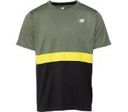 New Balance Striped Accelerate Short Sleeve Shirt Vihreä S Mies
