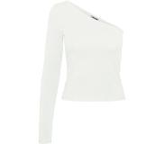 Noisy May Kerry Long Sleeve One Shoulder Top Bright White