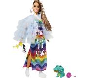 Barbie - Blue Coat & Rainbow Dress (GYJ78)