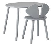 Nofred Mouse koulusetti, pöytä 58 cm, tuoli 40 cm, harmaa