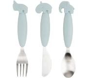 Done by Deer - Deer Friends Easy-Grip Cutlery Set Blue - One Size - Blue