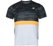 New Balance Striped Accelerate Short Sleeve T-shirt Musta L