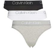 Calvin Klein High Leg Thong 3 Units Valkoinen,Musta,Harmaa S