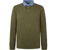 Hackett Chambray Color Long Sleeve Polo Vihreä XL Mies