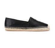 Hugo Boss Leather espadrilles with perforated stacked logo and jute sole
