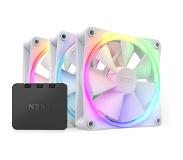 NZXT F120 RGB 3-pack & RGB-ohjain - Valkoinen - Kotelotuuletin - 120 mm - Valkoinen, RGB-valolla - 28 DBA