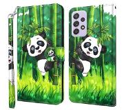 Tyyliluuri Samsung Galaxy A13 / A04s vihreä panda suojakotelo
