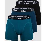 ICANIWILL Boxer 3-Pack, Black/Teal