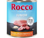 Rocco Junior 6 x 800 g - siipikarja & kanansydän + riisi