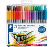 Staedtler 3200 72 double-ended fibre-tip pens assorted colours
