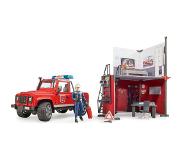BRUDER Bworld Fire Station with Land Rover Defender