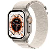 Apple Watch Ultra GPS + Cellular titaanikuori 49 mm tähtivalkea Alpine-ranneke - koko M MQFR3KS/A