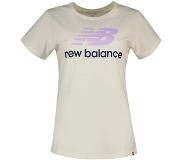 New Balance Essentials Stacked Logo Short Sleeve T-shirt Beige L Nainen