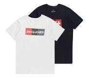 Jack & jones Corp Logo Short Sleeve Crew Neck T-shirt 2 Units Valkoinen 14 Years Poika