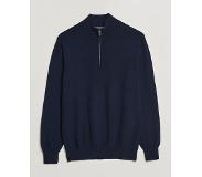 Piacenza Cashmere Cashmere Half Zip Sweater Navy