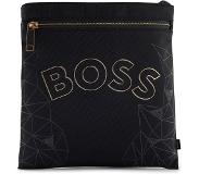 HUGO BOSS Logo envelope bag in structured nylon with seasonal pattern