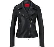 HUGO BOSS Leather regular-fit biker jacket with asymmetric zip