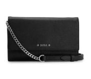 HUGO BOSS Grained-leather mini bag with metal logo lettering