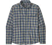 Patagonia L/S Cotton In Conversion LW Fjord Flannel Shirt, Squared Tidepool Blue, XL, Flanellskjortor Miehet