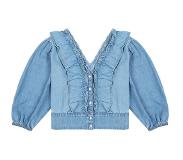 Wrangler Western Frill Blouse Regular Fit Long Sleeve Shirt Sininen XS Nainen