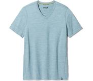 Smartwool - Merino Hemp Blend Short Sleeve V-Neck Tee - Merinovillapaita L, harmaa/turkoosi