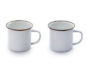 Barebones Enamel Cup Set Eggshell