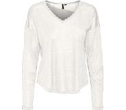 Vero Moda Lidy Long Sleeve V Neck T-shirt Valkoinen M Nainen