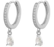 Sno of sweden Camille Drop Ring Ear Silver/Clear, Snö of Sweden Korvakorut