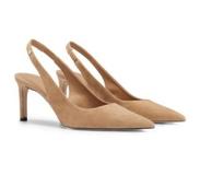 HUGO BOSS Slingback pumps in goat suede with logo trim