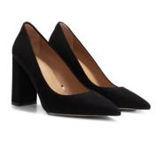HUGO BOSS Block-heel pumps in suede with pointed toe
