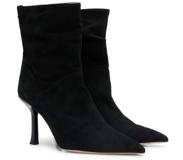 HUGO BOSS High-heeled ankle boots in suede with pointed toe