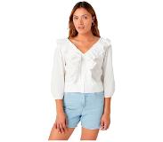 Wrangler Western Frill Blouse Regular Fit Long Sleeve Shirt Valkoinen L Nainen